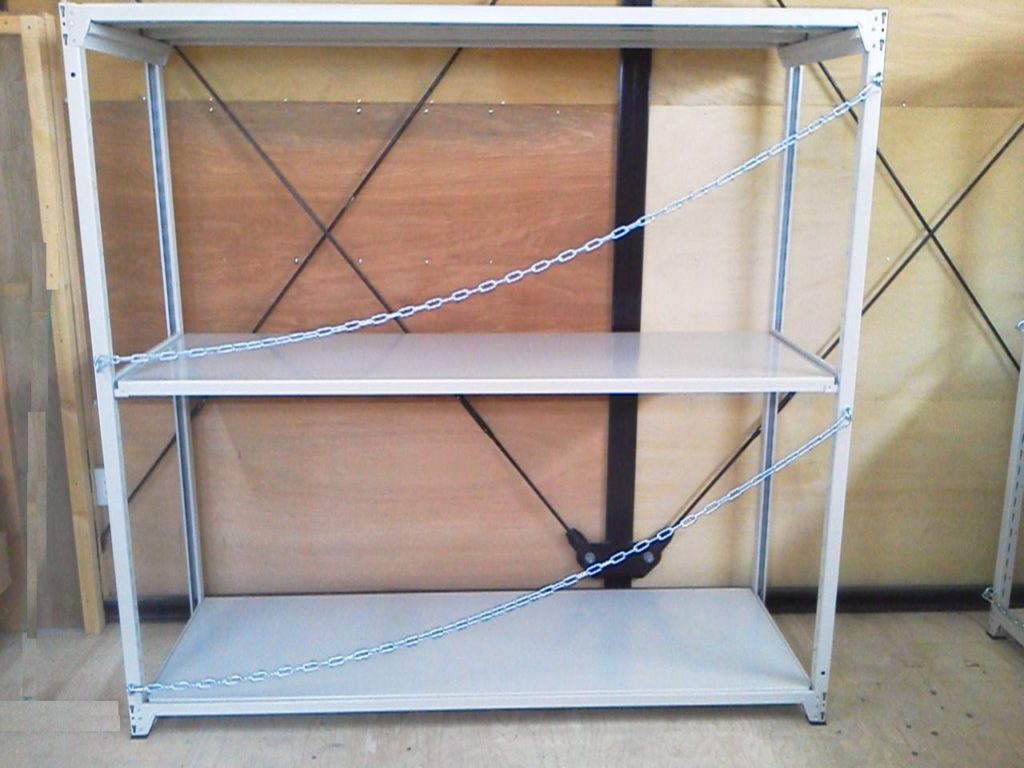 落下防止チェーン付き中量ラック | 株式会社ロジカル│ 物流・倉庫